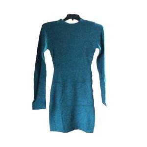 NWT Revolve ATOIR Crew Neck Mohair Wool Blend Open Back Miaa Dress Emerald - 4